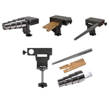 4-Piece Multi Mandrel Kit Set Round with Stepped Mandrel V Slot Bench Pin Rin...