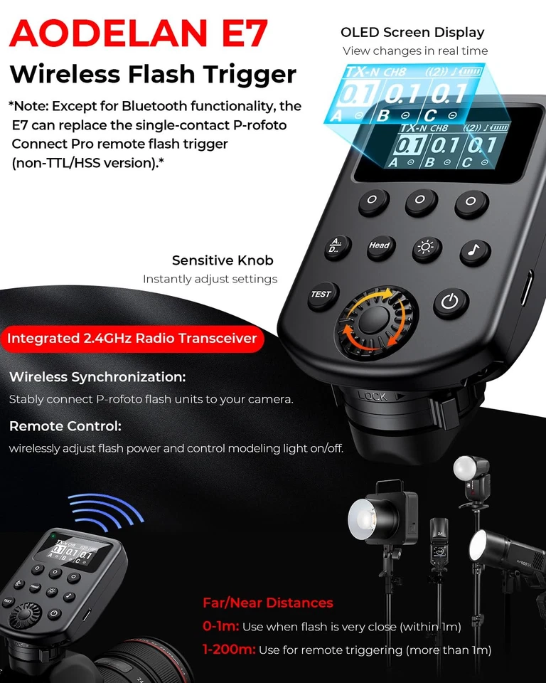 Upgraded Wireless Flash Trigger Transmitter for Profoto Air1/Air2 System,for ... - Image 2 of 4