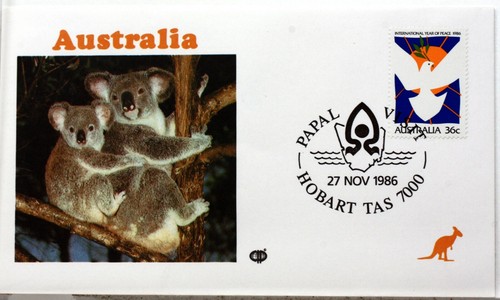 AUSTRALIE KOALA VOYAGE Pape Jean-Paul II Vatican Enveloppe FDC COVER PA595 - 第 2/3 張圖片