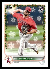 2022 Topps Holiday #HW148 Chase Silseth Rookie Card Los Angeles Angels