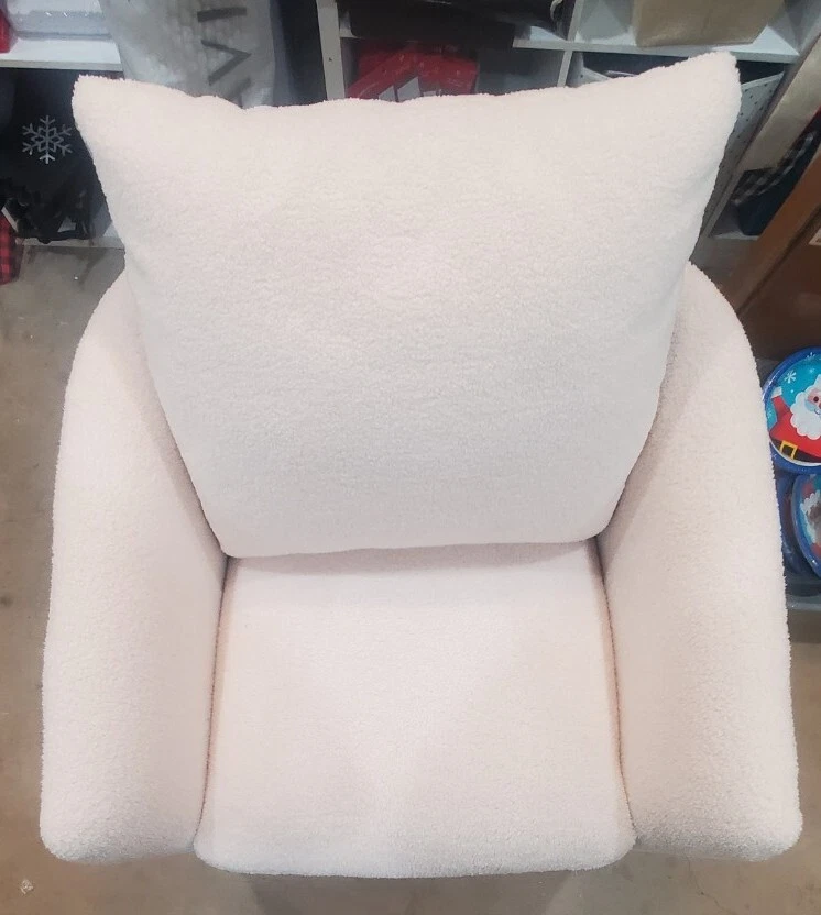 Elroy sherpa accent chair with wood legs cream deals