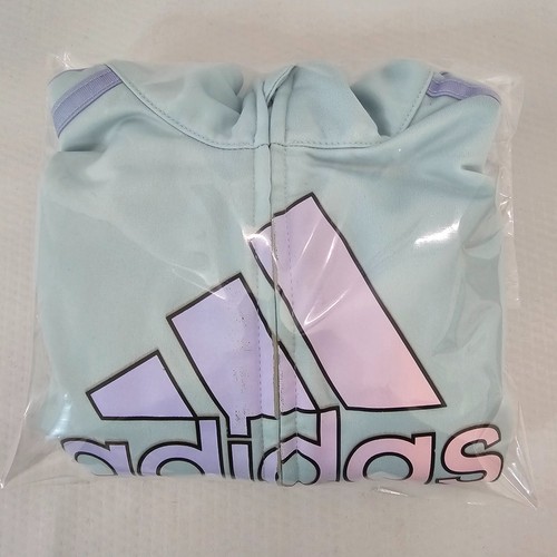Adidas Track Jacket Full Zip Girls Size 7 Mint Green Pastel Front Logo Pockets - Picture 13 of 13