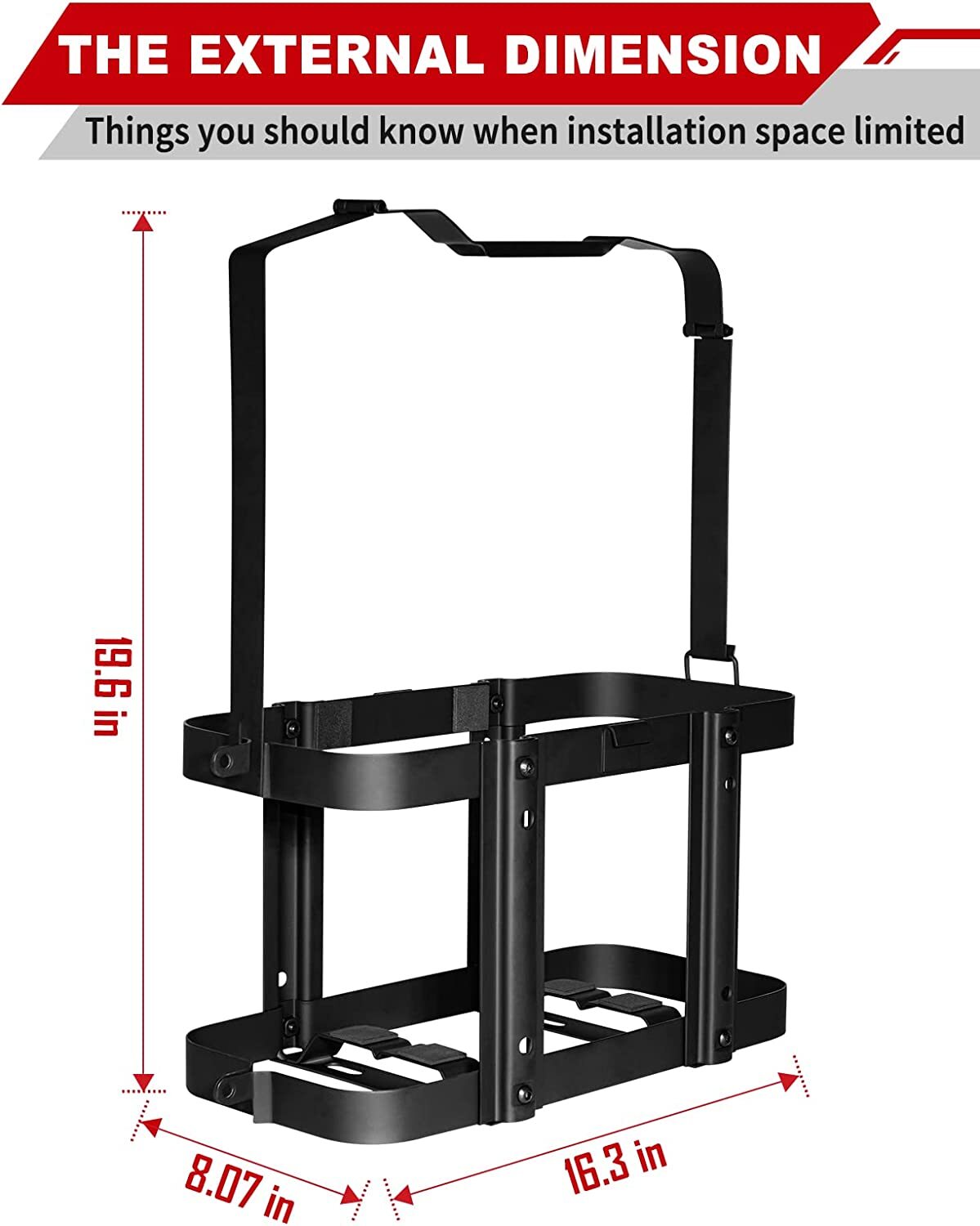 SPARKWHIZ 2023 Upgrade Lockable Jerry Can Mount Holder 5.28 Gallon ( 20 Liter )