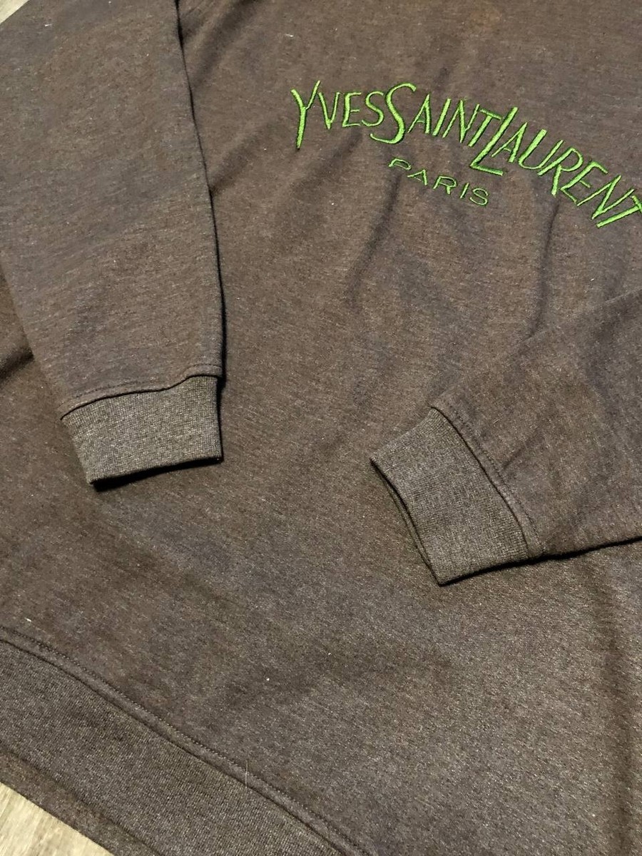 24AW new/Saint Laurent 刺繍ロゴスウェットシャツ Sweatshirt Beige Cotton sweatshirt with embroidered logo Saint Laurent