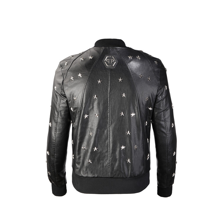 LEATHER JACKET RHINESTONE SKULL PHILIP PLEIN JACKET PHILIPp LEATHER BIKE SKULL-image