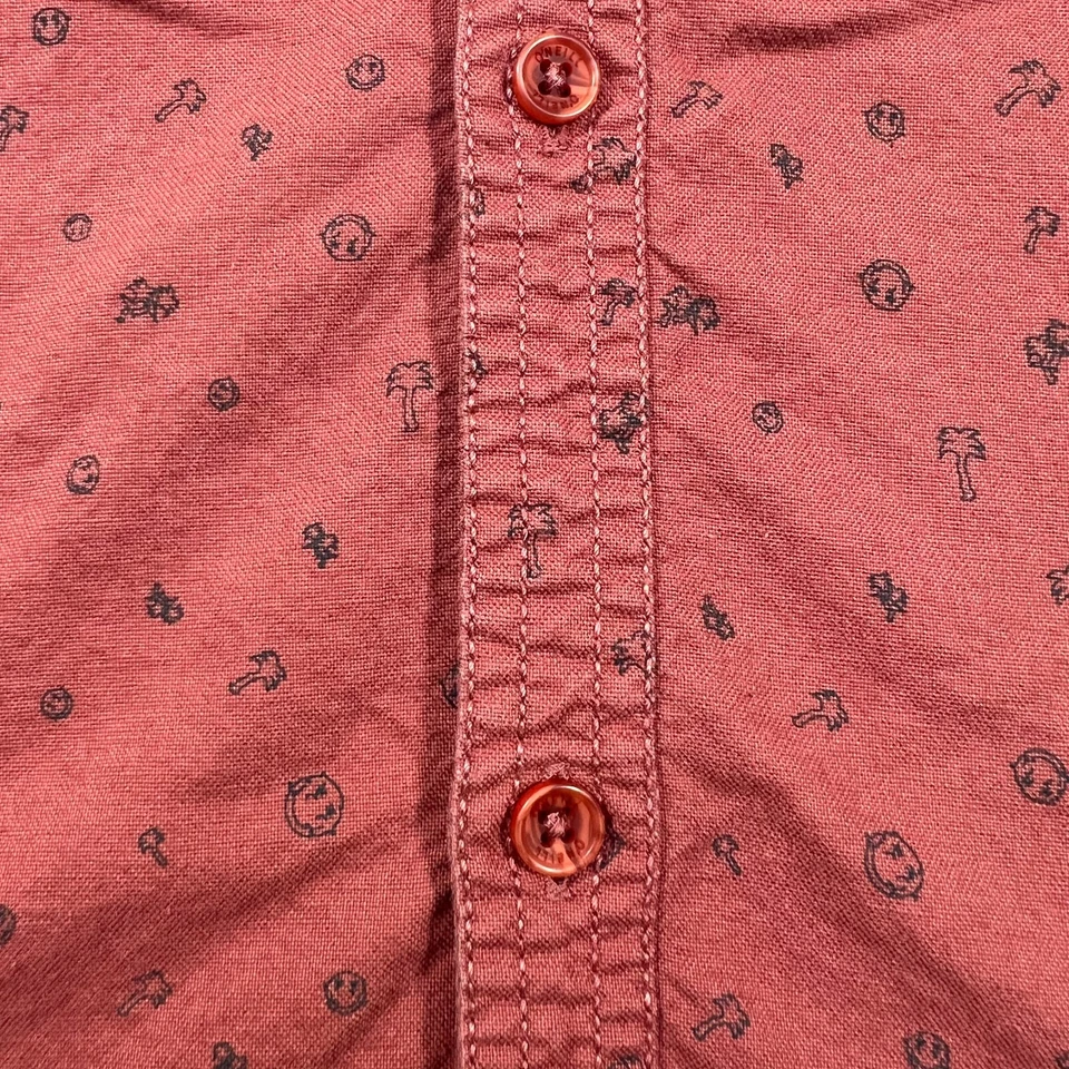 Camisa Oneill Niños Mediana Ladrillo Rojo Naranja Abotonada Manga Corta Algodón Informal Foto 4 de 4