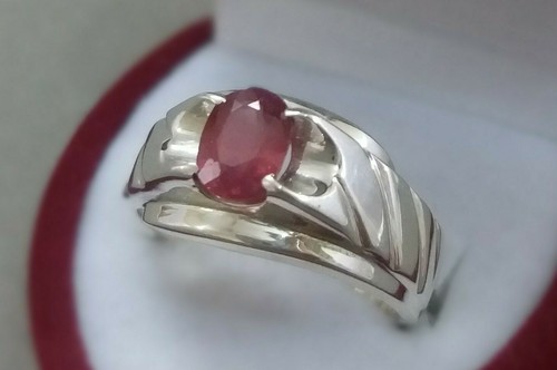 Natural 1 Carat Red Ruby Sterling Silver 925 Roby Handmade Yakoot Women Ring - 第 1/11 張圖片