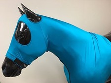 Sleazy Sleepwear for Horses Genuine Stretch Hood Teal Medium with Full Zipper