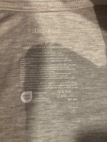 Macy’s STATE Of DAY Intimates Large Sleep Shirt, Gray Heather Brand New W/Tags! - Picture 21 of 21