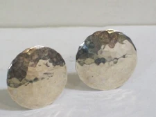 Sterling Silver Signed Earrings Retro Stuart Nye Vintage MCM Hammered 925 Circle