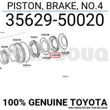 3562950020 Genuine Toyota PISTON, BRAKE, NO.4 35629-50020