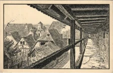 Old postcard postcard Rothenburg - Wehrgang am Klingentor GERMANY (1075053)