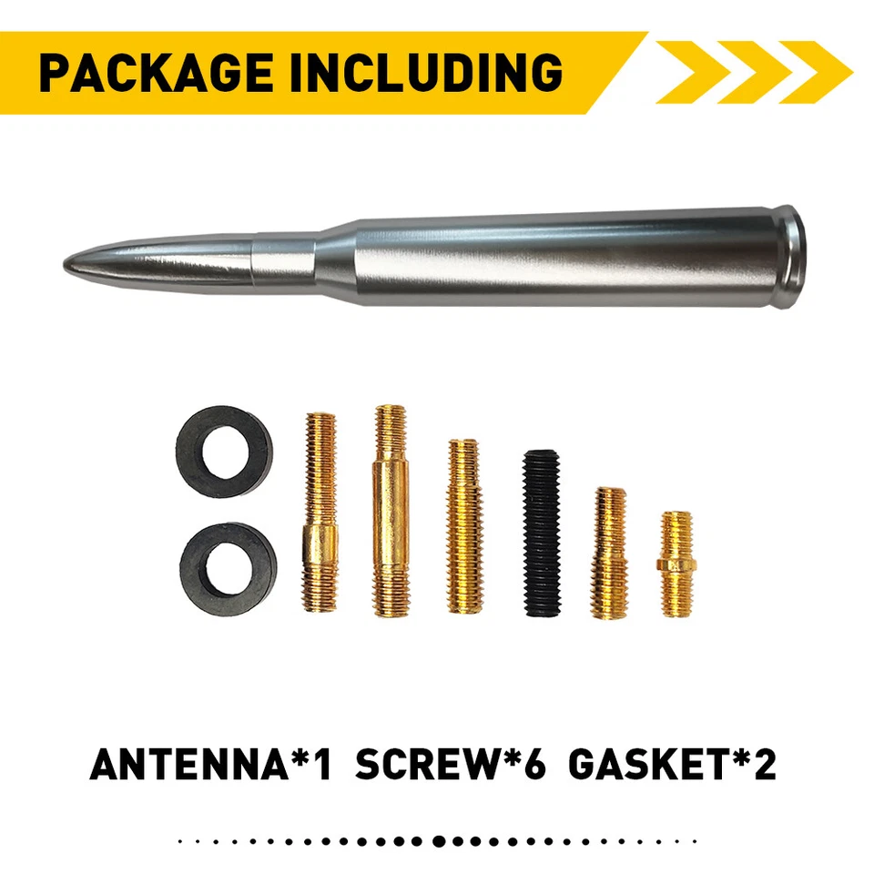 ANTENA BALA CROMADA CAL 50 para CHEVROLET SILVERADO SIERRA 1500/2500/3500/GMC Foto 2 de 4