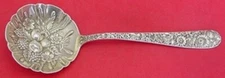 Repousse by Kirk Sterling Silver Berry Spoon with Fruit in Bowl Small 7 1/2" 