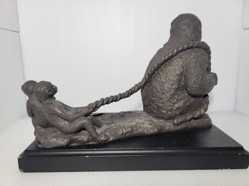 Gusseisen Gorilla Mutter ziehende Affen Visitenkartenhalter schwer ~ Figur Statue - Bild 7 von 17