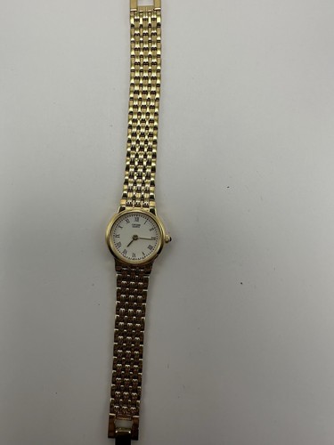 Citizen 3220-S19538 Ladies Watch New Battery 22MM 6.5" Gold Tone White Dial A3 - Picture 4 of 12