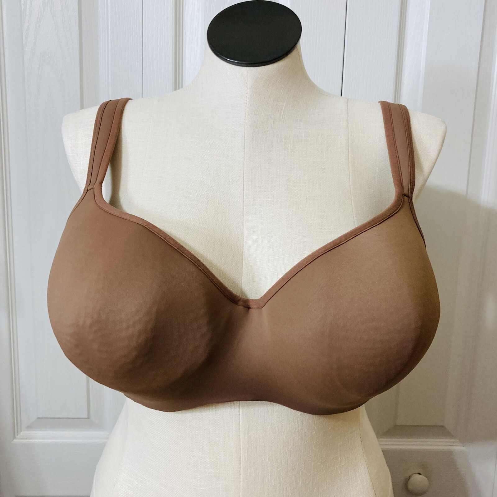 Cacique 46D Bra Underwired Solid Brown Lightly Pa… - image 14