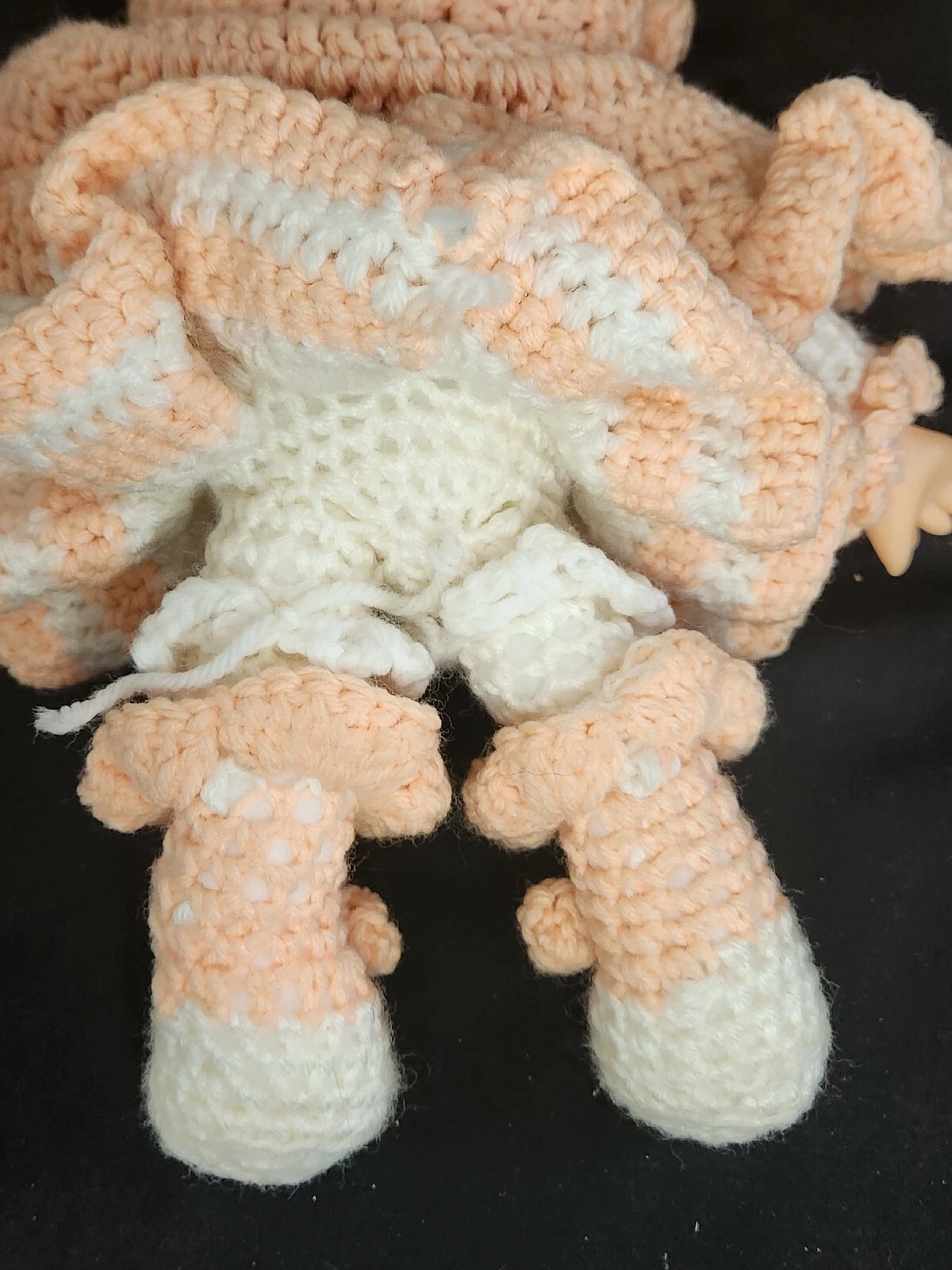 VETEMENTS Abito Vintage Stawberry Shortcake Personaggio Uncinetto Fatto a Mano 12"