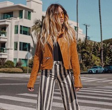 Lulus Faux Suede With Love Tan Suede Moto Jacket Medium