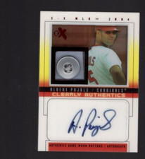 2004 FLEER EX CLEARLY AUTHENTICS BUTTON PATCH AUTO ALBERT PUJOLS SSP #4/6 NM