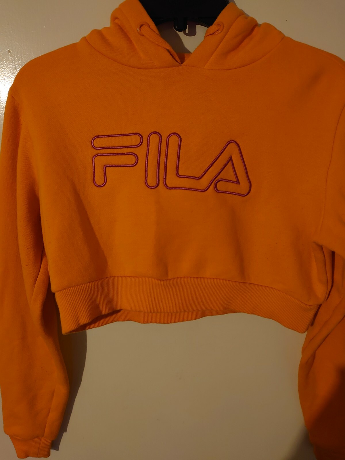 Felpa con cappuccio pullover Fila donna arancione taglia X SMALL usata
