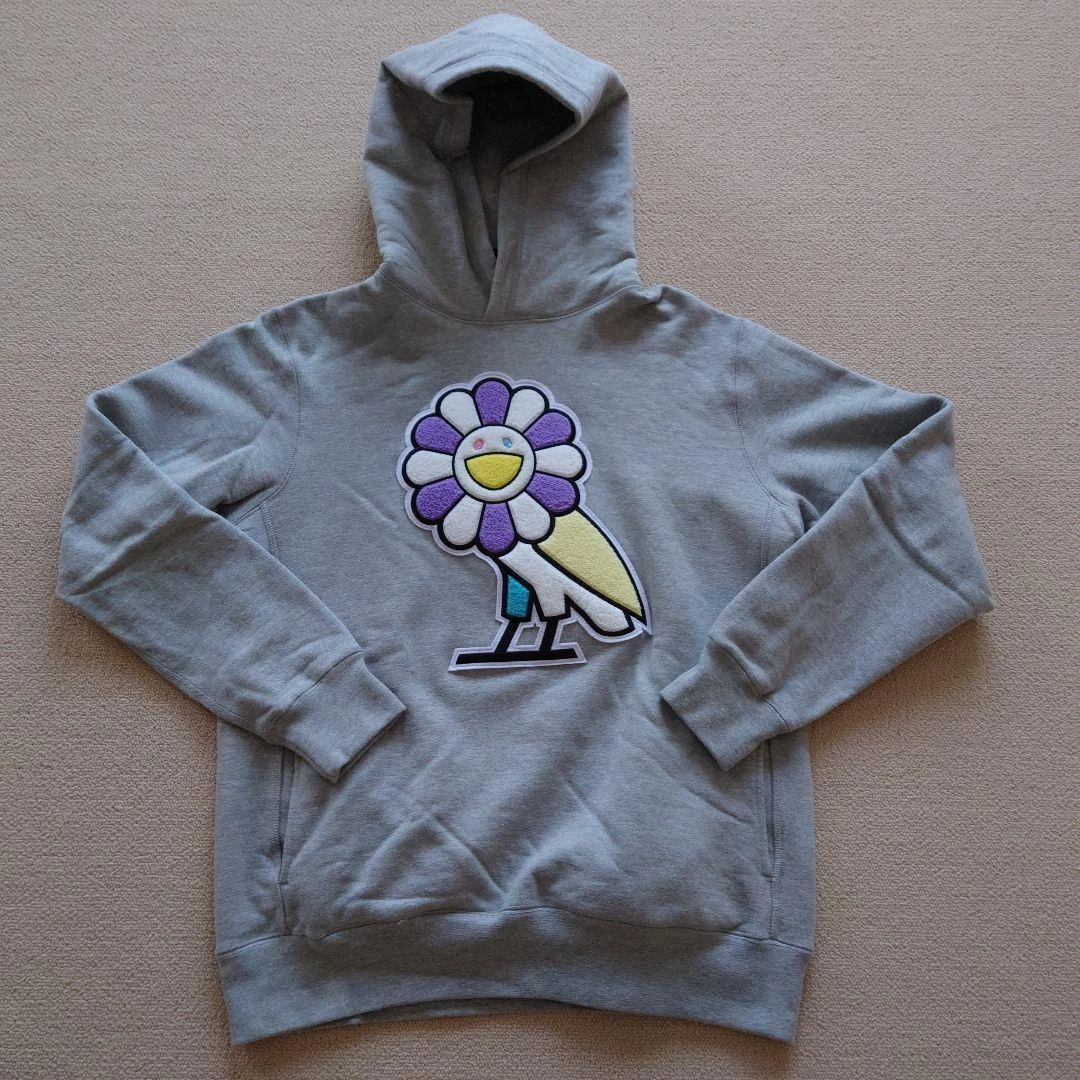 October's Very Own x Takashi Murakami Kaikai Kiki S Size Flower Owl  Gray Hoodie