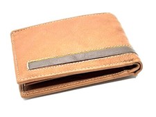Tan RFID Blocking Premium Leather Flap Top Credit Card ID Holder