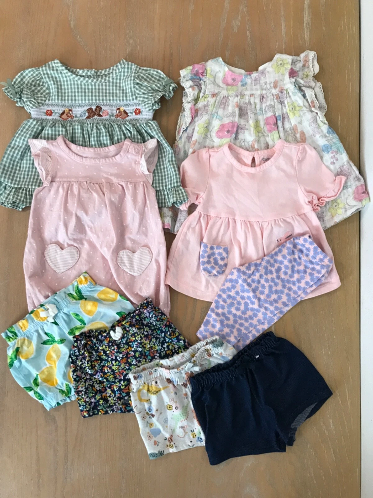 Carter's, Cat & Jack, Others Infant Girls Clothing Lot of 9 Size 6, & 6-9 Months
