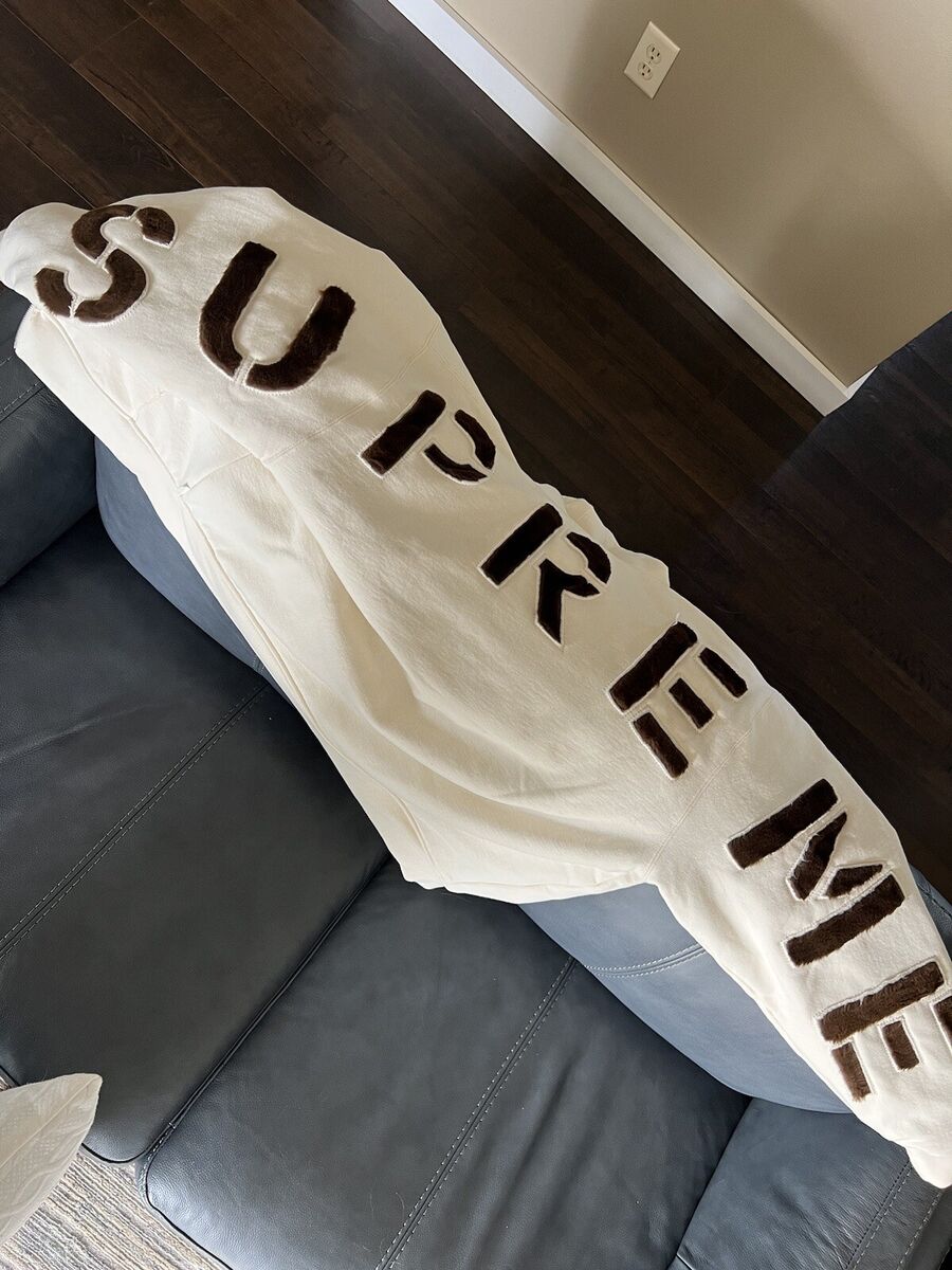 NEW Supreme Faux Fur Lined Zip Up Hoodie Sweatshirt Natural NEW Supreme Faux Fur Lined Zip Up Hoodie Sweatshirt Natural
