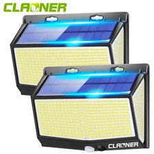 2Pack 468 LED Solar Power Lights PIR Motion Sensor Outdoor Garden Security Lamp