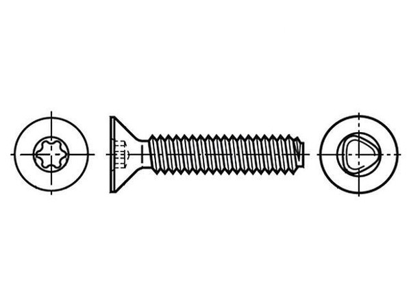 100X 3271330 Schraube 2,5X12 Kopf: Senkkopf Torx® Stahl Zink GrößE: TX08 Bossard-image