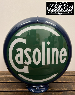 #ad #ad GREEN GASOLINE Reproduction 13.5quot; Gas Pump Globe Dark Blue Body $175.00