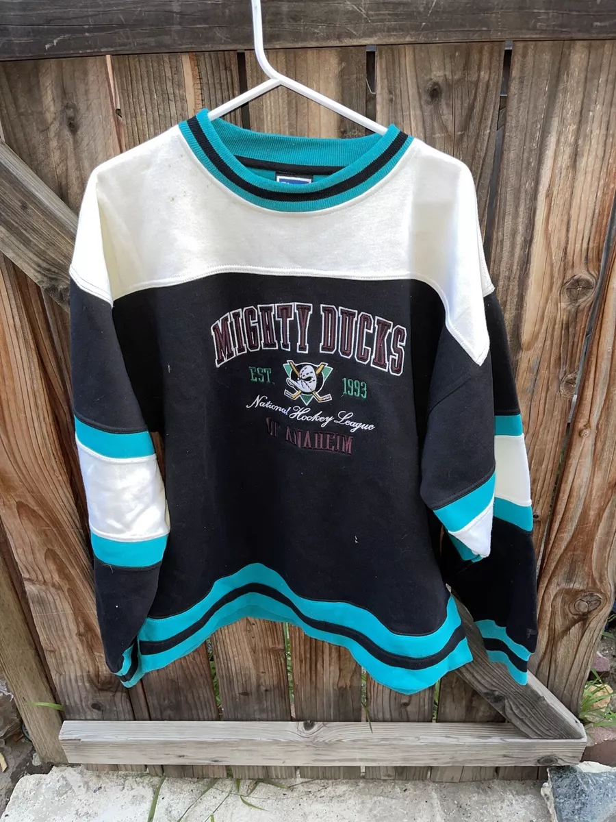 Vtg Rare 90s NHL Anaheim Mighty Ducks Pullover Sweater