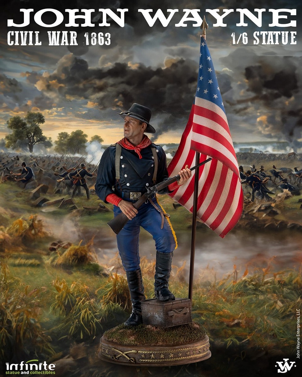 Action Figure John Wayne 1/6 Infinite Statue Sideshow - The Duke Guerra Civile 1863