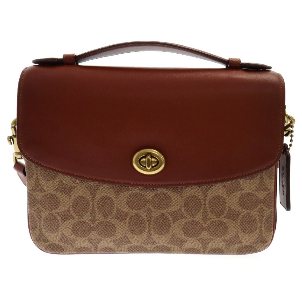 Coach Cathy Crossbody Bag Monogram Shoulder Beige Women'S