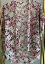 EMORY PARK SIZE Medium Sheer Floral Multi Pink Kimono Open Wrap