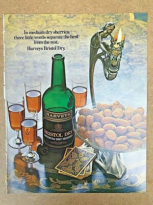 1972 Vintage Werbung HARVEYS BRISTOL DRY MEDIUM SHERRY PRODUKTE SPANIEN SHERRIES