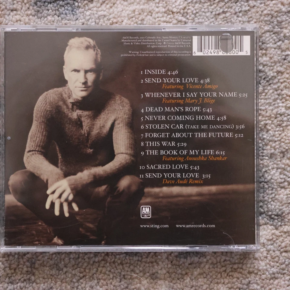 Sting - Sacred Love - Like New US Promo CD - FREE shipping! Foto 2 de 3