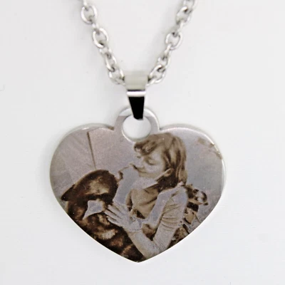 BIZZANELLI Collana con ciondolo personalizzato con foto o disegno in acciaio nickel free