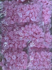 250 qty 1 inch Light Pink Ribbon Roses Flowers