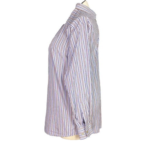 Scott Barber Shirt Mens L Multi Button Up Striped Cotton Long Sleeve Pocket - Picture 3 of 7