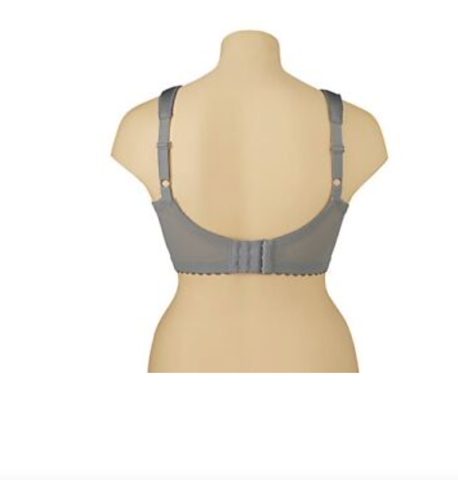 NEW Glamorise AZ634 Classic Non Wired Grey Bra US/UK 46D Silver WIRE ...