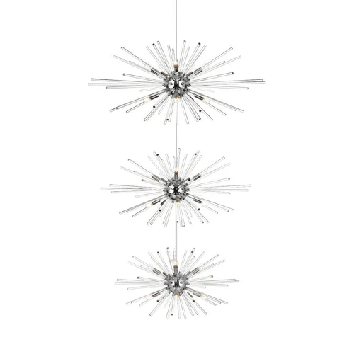 Large Modern Chrome Sputnik Chandelier Dining Room Foyer Ceiling Light Fixture - Picture 5 of 10