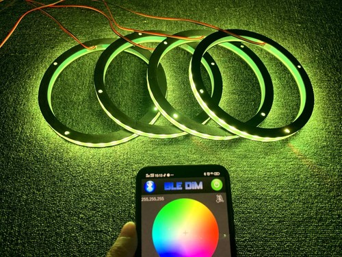 4pcs 12'' RGB LED Speaker Ring Lights 1/2' Spacer Waterproof Kit Car Truck Audio - Picture 13 of 13