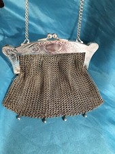 Antique German Silver Chain Mesh Purse HEAVY
