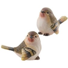 New Spring Garden SET 2 PURPLE FINCH FIGURINE Shelf Sitter Figures