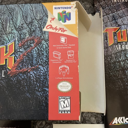 Authentic Turok 2: Seeds of Evil (Nintendo 64, 1998) N64 CIB complete box poster - Picture 3 of 24