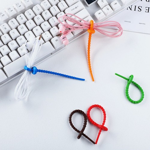 12 Pcs Silicone Tie Travel Cable Strap Cord Ties for Charging Cables - Afbeelding 5 van 12