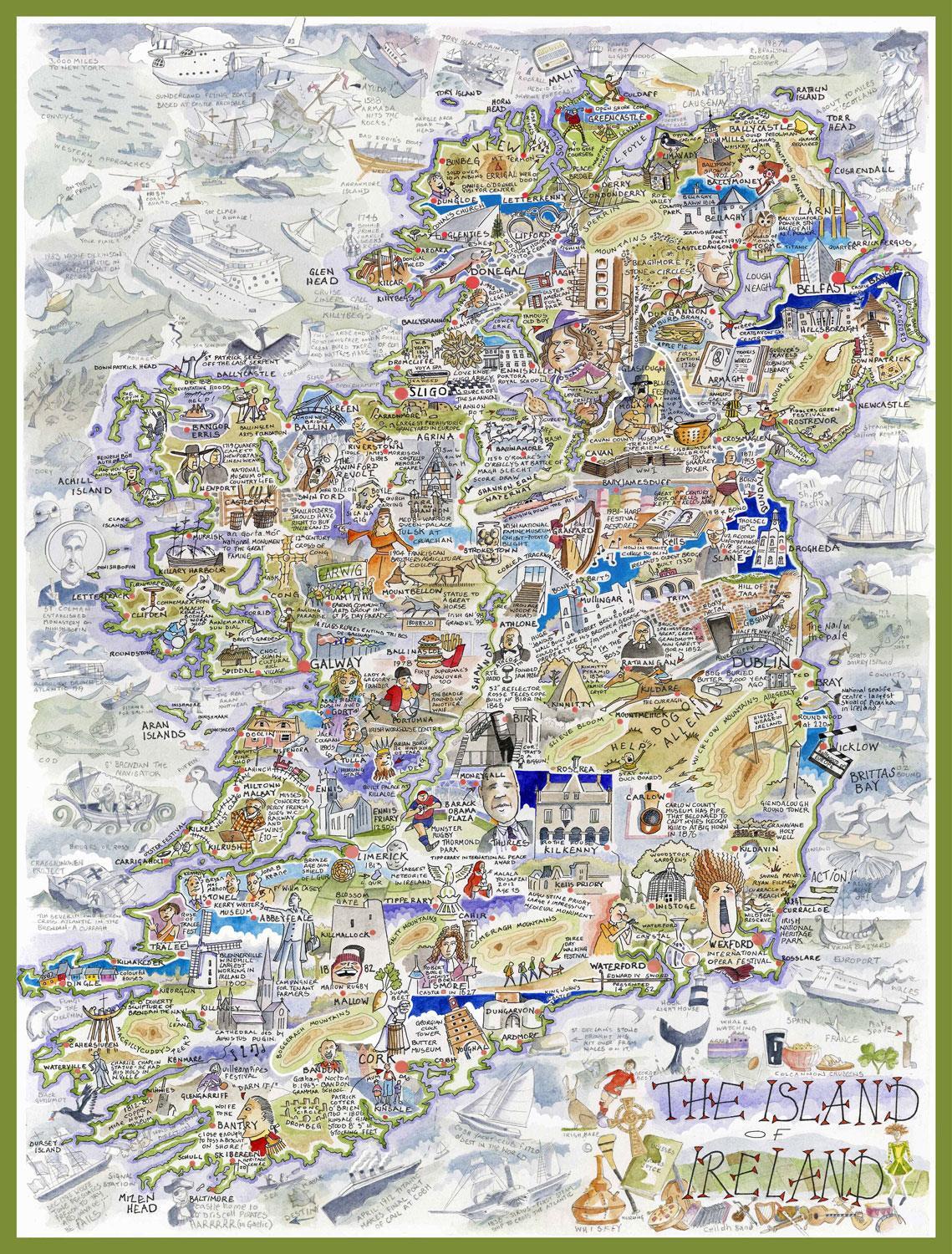 Map Of Ireland - Tim Bulmer Jigsaw Puzzle (1000 Pieces)