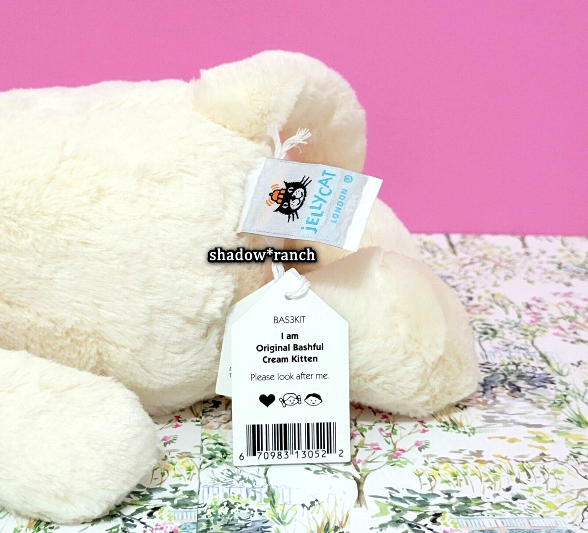 Jellycat BASHFUL CREAM KITTEN - Medium 12